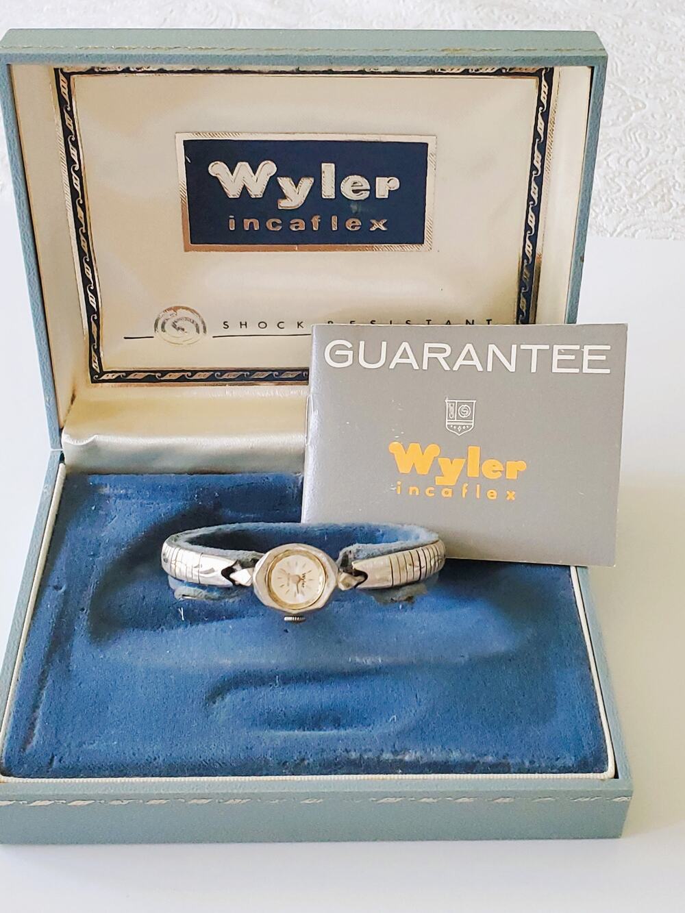 Vintage Silver Engraved Wyler Watch in Original Case